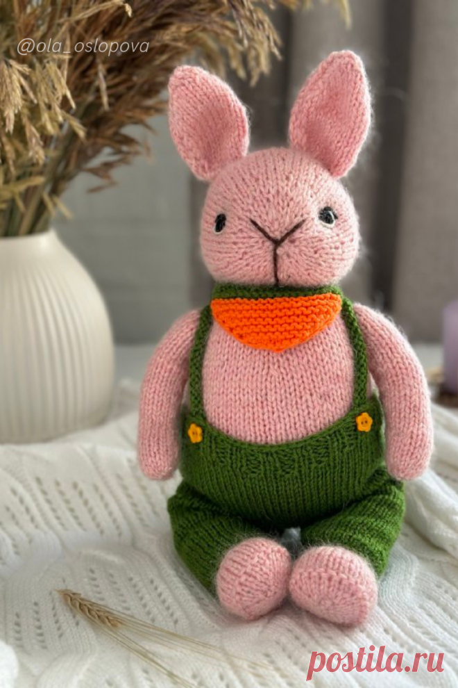 МК на вязание игрушек спицами, Игрушки спицами. Мастер класс по вязанию зайчика спицами. Заяц амигуруми спицами.
