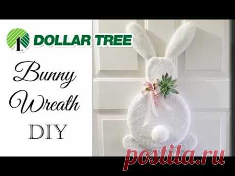 Dollar Tree Easter/Spring Bunny Wreath DIY 🐰🐇 QUICK and Easy