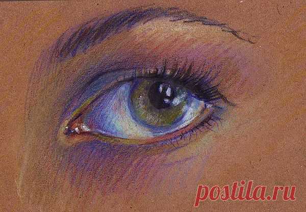 #eye, цветной карандаш, набросок