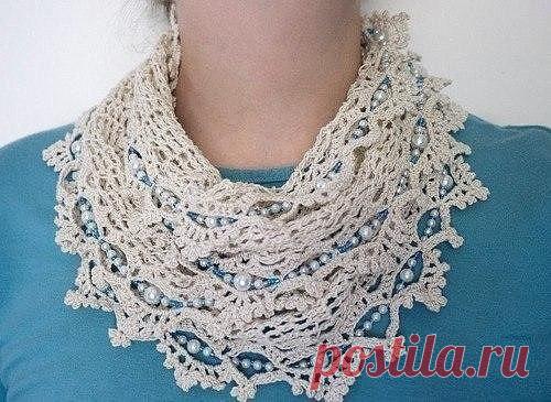 Ажурный шарфик крючком
#вязалкиндом_шарф_крючком