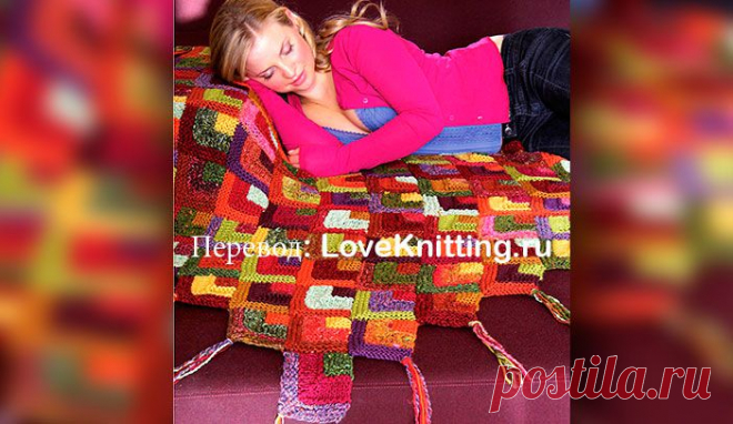Разноцветный плед   | Loveknitting.ru