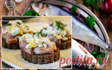 Бутерброды с молоками сельди