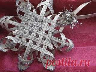 Снежинка из бумаги. Плетение.