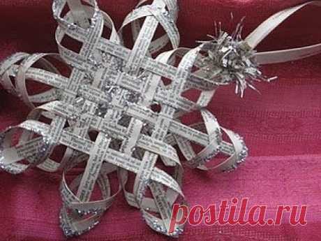 Снежинка из бумаги. Плетение.