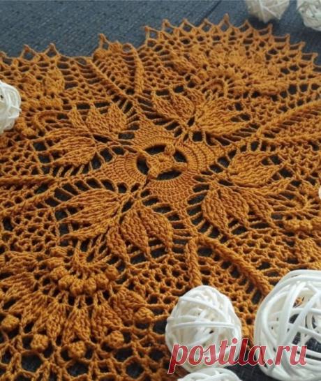 Салфетка крючком. Квадратный мотив