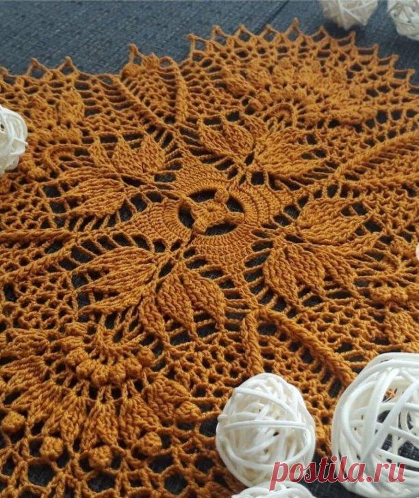 Салфетка крючком. Квадратный мотив