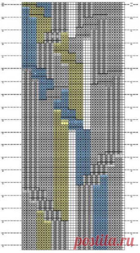 Пуловер со сложными косами спицами