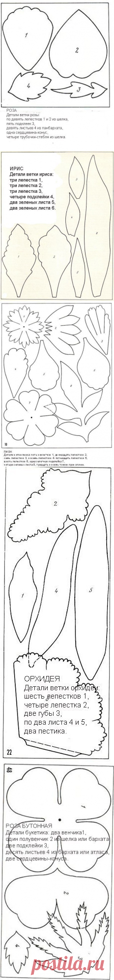 Шаблоны для изготовления цветов