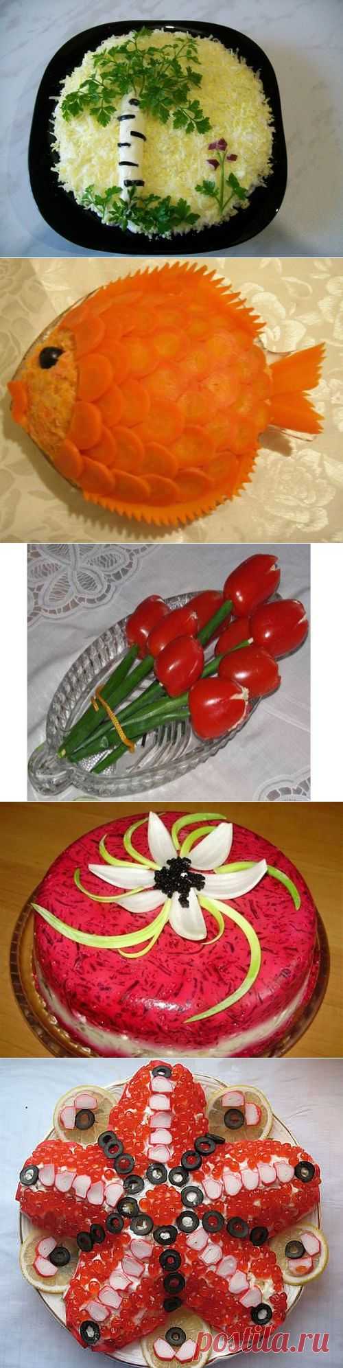 Украшаем салаты. Легко и просто.
