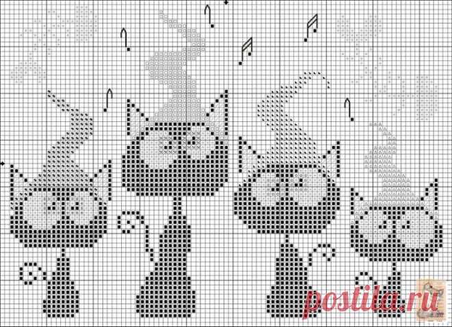 Схемы котов для вязания и вышивки — Сделай сам, идеи для творчества - DIY Ideas