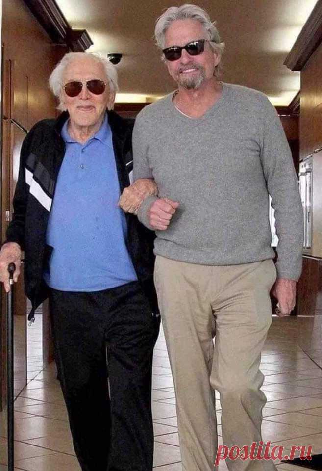 Кирк Дуглас и Майкл Дуглас, отцу 102, а сыну 74 !💐