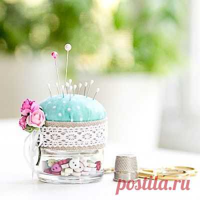 Как сделать игольницу из баночки! » Женский Мир