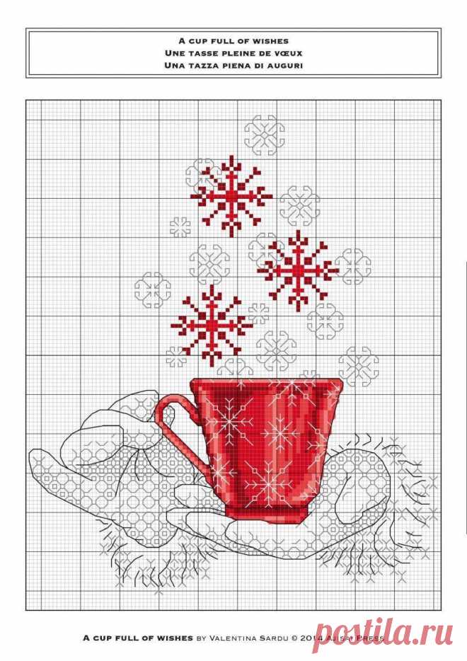 Снежинка: вышивка крестом, гладью и бисером по схеме