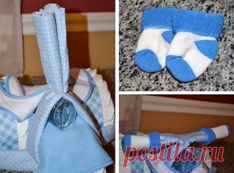 ♥  Мальчику - милый   &quot;мотоцикл&quot;  из подгузников 
    (фото - 4)