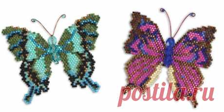 Butterfly and brick-stitch expert, Karen Parker shares: brick stitch is perfect for creating her butterflies and makes a firmer piece than peyote stitch.”