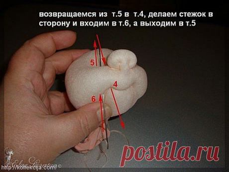 Утяжка лица куклы. Автор Елена Лаврентьева. | Своими руками