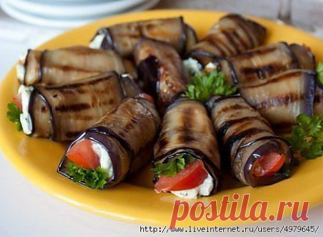 РЕЦЕПТЫ РУЛЕТИКОВ ИЗ БАКЛАЖАН С РАЗЛИЧНЫМИ НАЧИНКАМИ.