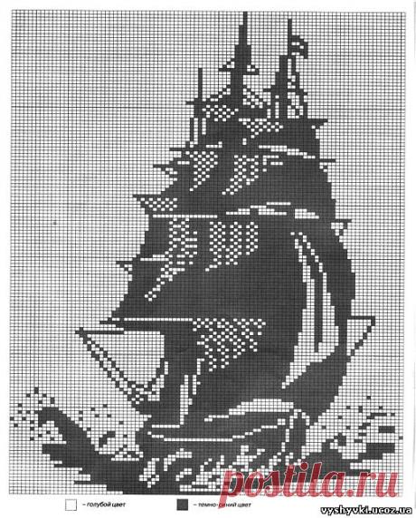 Монохром - вышивка крестиком корабля - 30 Июля 2012 - Бесплатные схемы вышивки крестиком