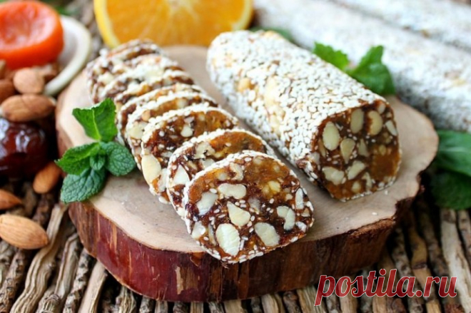 ​Сладкая колбаска с орехами