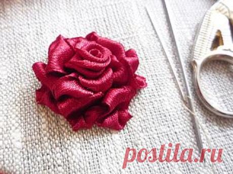 Роза.Вышивка лентами. - Ярмарка Мастеров - ручная работа, handmade