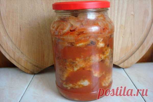 Куриная тушенка с томатом и овощами