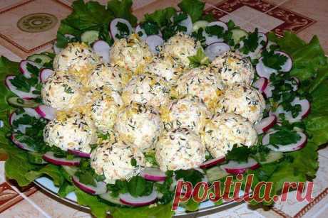 Творожные крокеты с овощным салатом