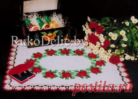 Салфетка, вышитая крестом и фигурной обвязкой :: Салфетки :: Вышивка крестиком :: RukoDelie.by