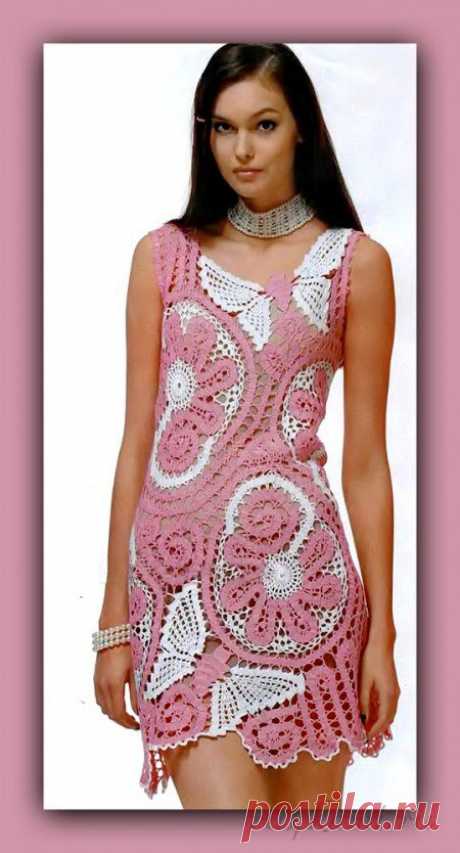 Платье крючком с бабочками » Сайт &quot;Ручками&quot; - делаем вещи своими руками