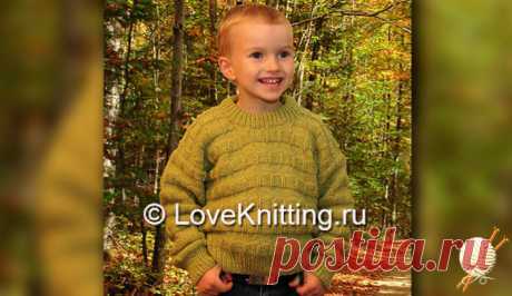Светло-оливковый пуловер   | Loveknitting.ru