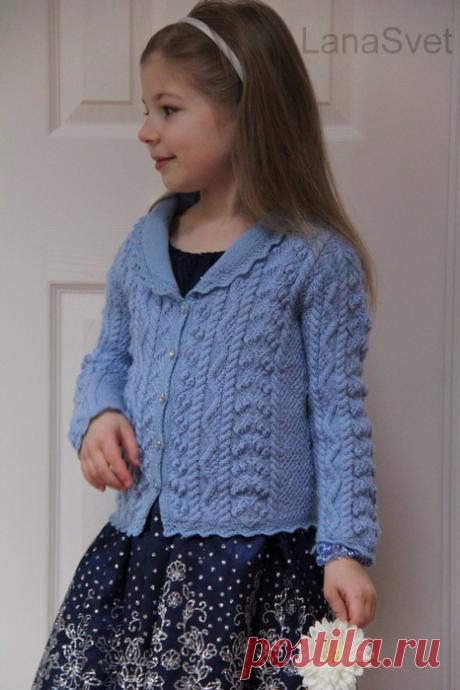 Арановый кардиган для девочки.