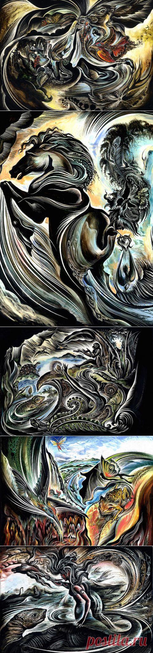 Вечное «противоборство» мрака и света: рисунки, выполненные в технике scratchboard