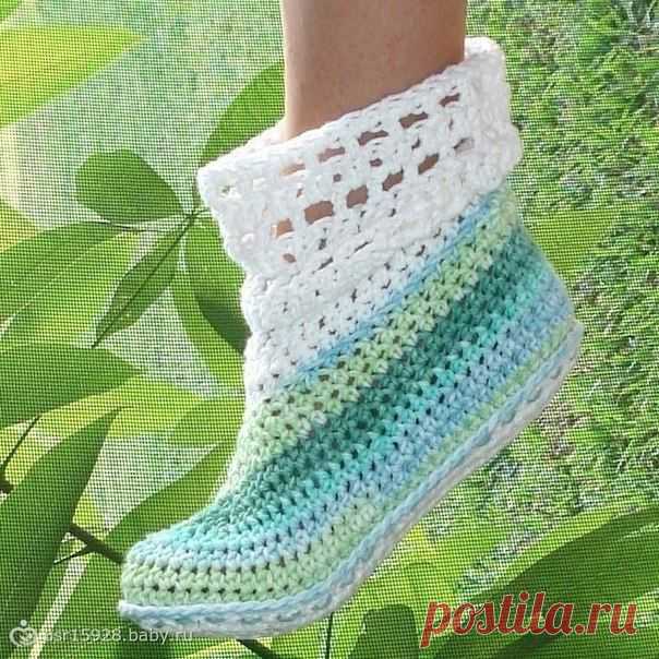 Домашние полусапожки. Вязание крючком