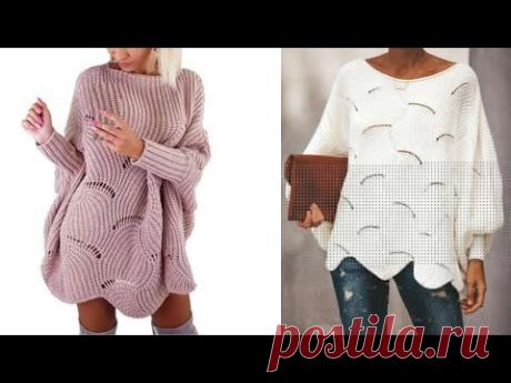 tejer blusa o vestido oversize dos agujas