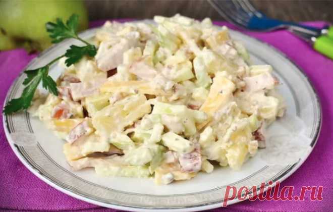 Сладкий ананас и копченая курица – салат для гурманов | Самые вкусные кулинарные рецепты
