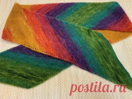 НЕОБЫЧНЫЙ  ШАРФ — из секционной пряжи - в нашем проекте «ВЯЗАТЬ  ЛЕГКО»