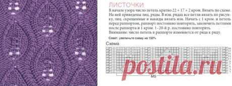 Растительные узоры спицами со схемами для вашей копилочки: 18 интересных вариантов | Вяжем вместе! | Дзен