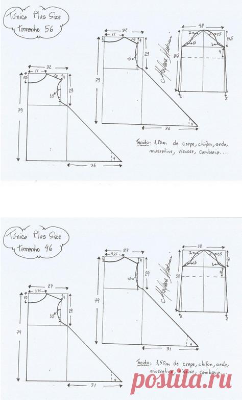 Выкройки туник любого размера - шьем быстро и легко