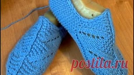 Следки двумя спицами. Без шва.