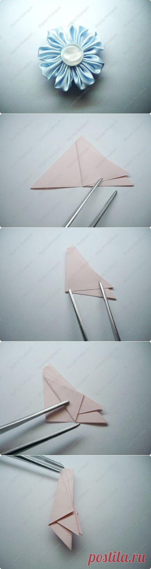 Канзаши: еще один способ складывания лепестков. | Страна Мастеров