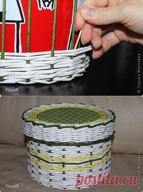 Моя первая шкатулка из цветных трубочек | Страна Мастеров