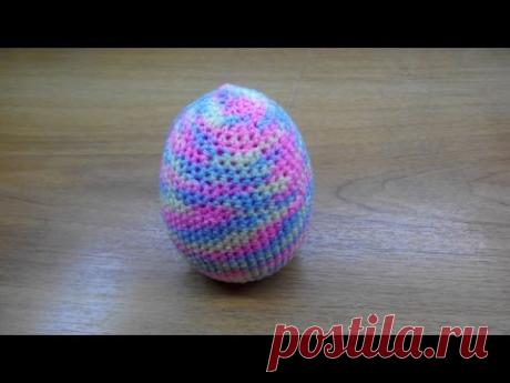Пасхальные яйца крючком. Яйцо из пестрой пряжи.