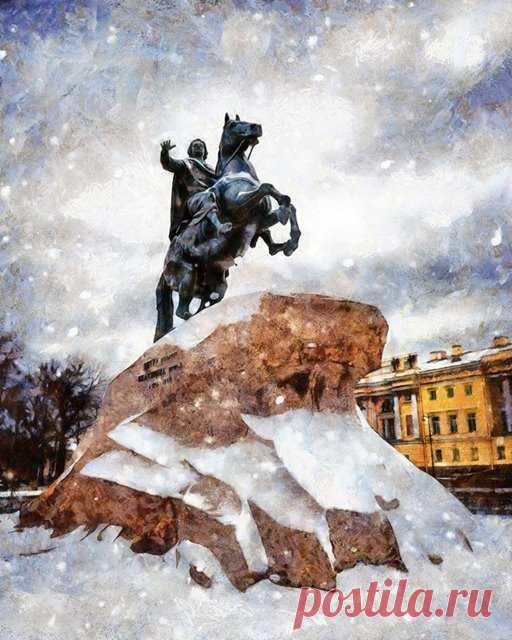 Sasun S. Ananyan: Вечные ценности... Блистательный Санкт-Петербург...
Всадник над городом...  
… Эта скульптура - символ города на Неве. Петербуржцы даже дали памятнику имя собственное - одновременно романтическое и мистически-устрашающее - Медный всадник...  |  Эрмитаж