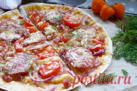 Пицца на лаваше в сковороде