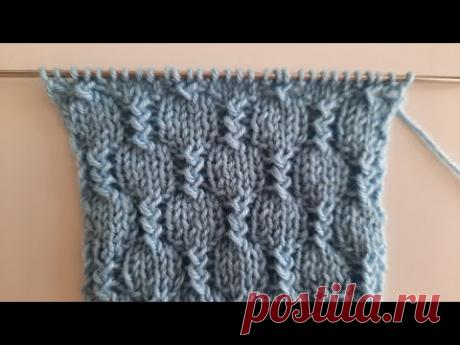 💥 Фактурный узор спицами.