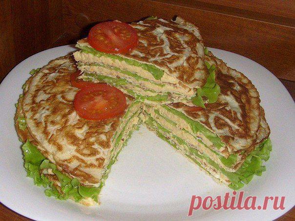 Тортик из куриного паштета на закуску