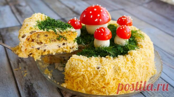 Закусочный торт с грибами и сыром | Ольга Матвей | Готовить Просто | Яндекс Дзен