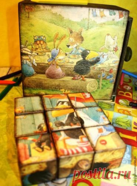 Декупаж - Сайт любителей декупажа - DCPG.RU | Винтажные кубики "Детство"