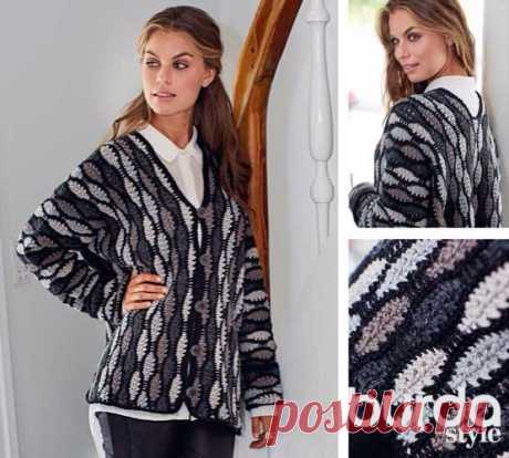 Кардиган крючком https://verena.ru/vyazanie-kruchkom/zhaket-s-volnistym..