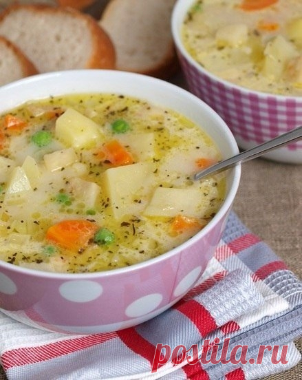 Молочный суп с овощами