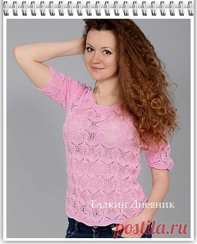 Ажурная кофточка спицами
